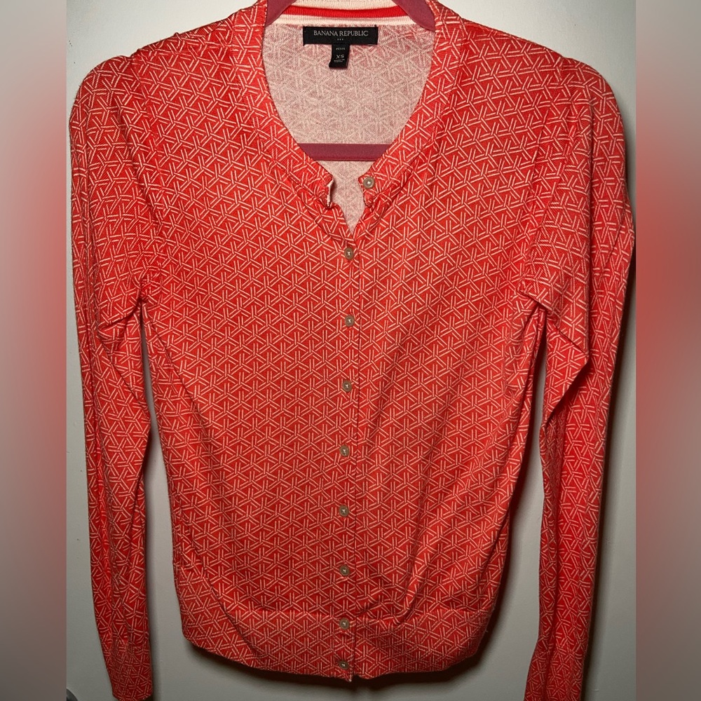Banana Republic button down patterned cardigan